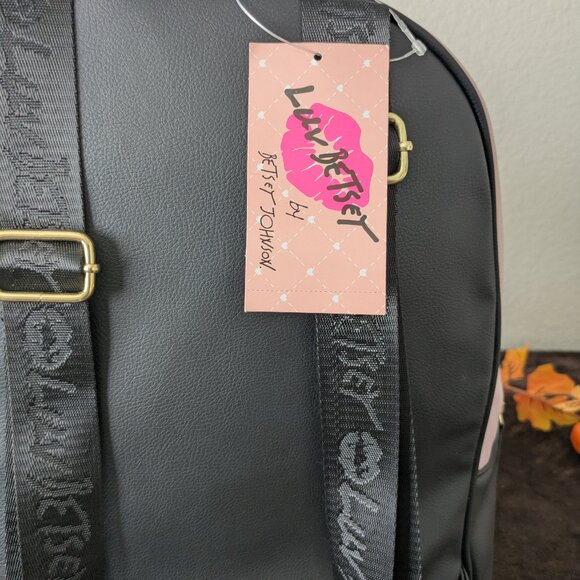 Betsy Johnson LUV Betsey Pink/Black LBADLEY Large Backpack - NWT - Picture 6 of 11